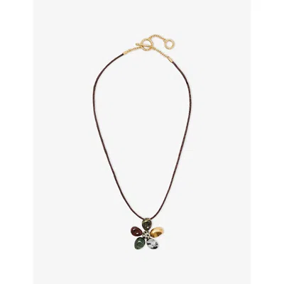 Zimmermann Womens Gold Multi Norma Pendant Macrame 16ct Gold-plated Brass Necklac