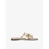 Zimmermann Orchid Flat Sandal Metallic Straps Floral