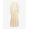 Zimmermann Womens Cream Hypnotic Belted Woven Maxi Dress Xs In White