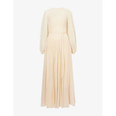 Zimmermann Womens Cream Hypnotic Belted Woven Maxi Dress Xs In White