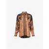 Zimmermann Womens Black Paisley Hypnotic Relaxed-fit Silk Shirt Xl