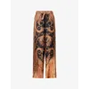 Zimmermann Multicolor Pants With Belt And All-over Paisley Motif In Silk Woman In Brown
