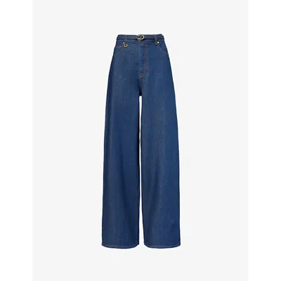 Zimmermann Womens  Flared-leg Relaxed Stretch-denim Jeans In Ink