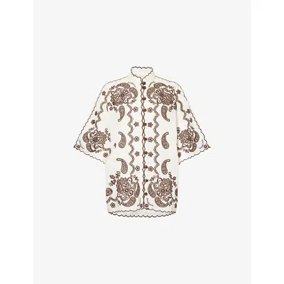 ZIMMERMANN WOMENS ZIMMERMANN ZIMM P EMBROIDERED SHIRT