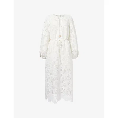 Zimmermann Womens Ivory Coco Lace Woven Midi Dress