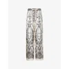 Zimmermann Wide Crush Trousers In Silk Women In Ivory Locket