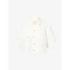 Zimmermann Womens Ivory Mahon Embroidered Cropped Cotton Shirt Xl In White