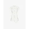 Zimmermann Rhiannon Cuffed Linen Playsuit In White