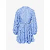 Zimmermann Womens Jacaranda Patience Long-sleeve Cotton Mini Dress Xs In Blue