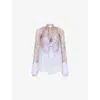 Zimmermann Womens Lilac Paisley Billow Printed Chiffon Blouse In Multi