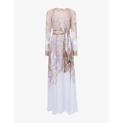 Zimmermann Womens Lilac Paisley Sheath Printed Chiffon Maxi Dress