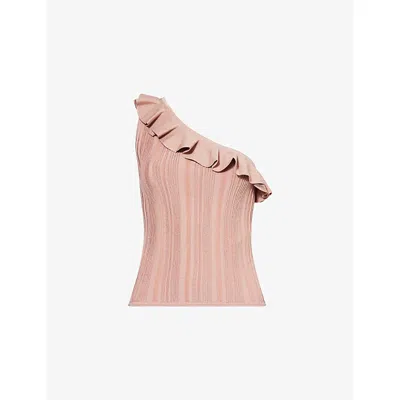 Zimmermann Womens  Lucky Metallic Knitted Top In Metallic Pink
