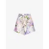 Zimmermann Dawning Silk Shorts In Multi Hydrangea In Multi Hydrangea