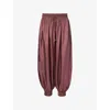 Zimmermann Womens Musk Aster Harem Silk Trousers Xs In Brown
