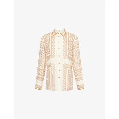 Zimmermann Womens Cream Geo Print Printed Relaxed-fit Woven Shirt
