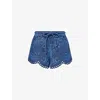 Zimmermann Womens Railway Blue Coco Embroidered Denim Shorts Xs