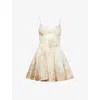 Zimmermann Womens Rose Arbor Memento Twist-front Linen And Silk Mini Dress Xs In Neutral