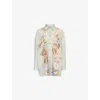 Zimmermann Womens Sage Multi Floral Coco Floral Silk Shirt Xs In Green