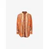 Zimmermann Tangerine Paisley-print Silk Habotai Mahon Dolman Shirt In Multi