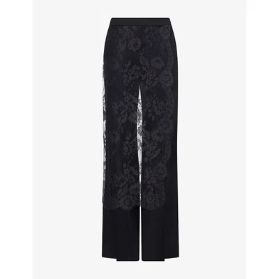 Zimmermann Womens Valiant Lace Wrap Wool Trousers Black Xs