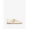 Zimmermann Leather Reef Ballerina Flats In Neutral