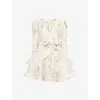 Zimmermann Womens Balance Long-sleeve Linen And Silk-blend Mini Dress White Hydrangea Xxs