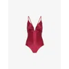 Zimmermann Womens Ruby Wylie Plunge Swimsuit Xs In Ruby