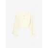 Zimmermann Womens Yellow/cream Coco Towelling Hooded Cotton Top