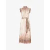 Zimmermann Alchemy Belted Paisley-print Chiffon Midi Dress In Brown