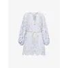 Zimmermann Coco Lace Mini Dress In Blue