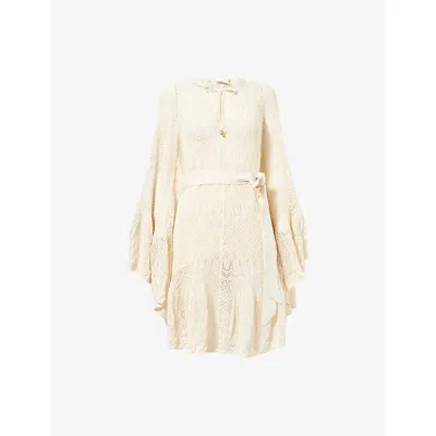 Zimmermann Womens Cream Coco Pointelle Lace Knitted Dress