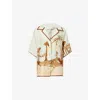 Zimmermann Womens Tropicana Coco Short-sleeve Silk Shirt