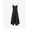 Zimmermann Womens Night Sky Crush Corset Denim Midi Dress In Night Sky