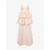 Zimmermann Crush Embroidered Linen-silk Maxi Dress In Pale Pink