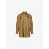 Zimmermann Camicia Crush In Seta Verde Oliva Donna In Olive
