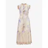Zimmermann Women Lilac Floral Viscose Dawning Midi Dress In Multi