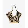 Zimmermann Womens Black Zebra Goldemtine Small Raffia Tote Bag In Multi