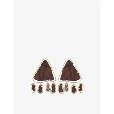 Zimmermann Womens Gold Copper Ore 12ct Yellow-gold Plated Brass Earrings