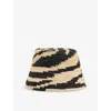 Zimmermann Womens Black Zebra Printed Raffia Bucket Hat In Black