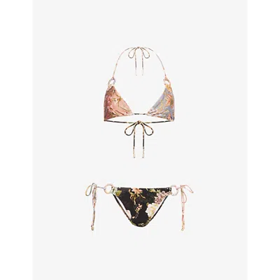 Zimmermann Tallow Spliced Ring Bikini In Brown