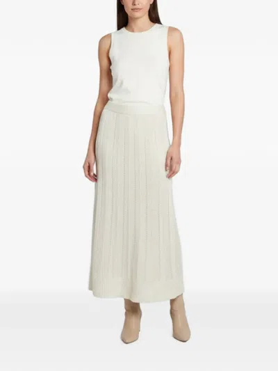Pre-owned Zimmermann Wonderland Crochet Knit Midi Skirt In Neutral