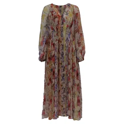 Zimmermann Wonderland Floral Midi Dress In Multicolor Viscose