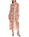Zimmermann Wonderland Floral Pleated Midi Dress In Pink