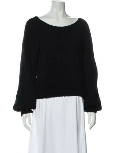 Pre-owned Zimmermann Wool Bateau Neckline Sweater In Black