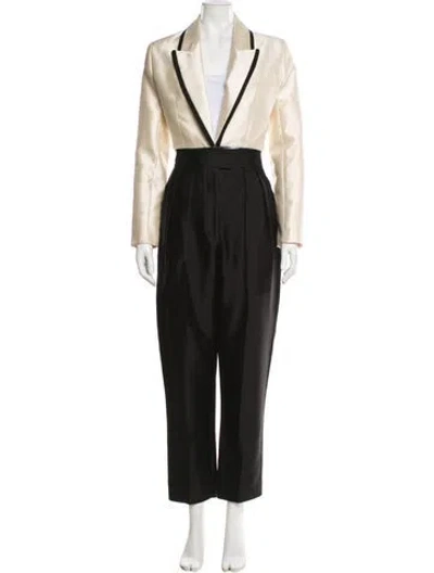 Pre-owned Zimmermann Wool Colorblock Pattern Pant Set In Black