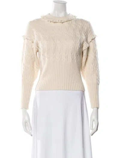 Pre-owned Zimmermann Wool Crew Neck Sweater In Neutral