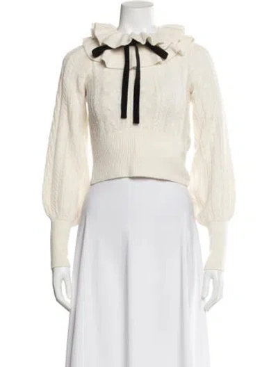 Pre-owned Zimmermann Wool Crew Neck Sweater In Neutral