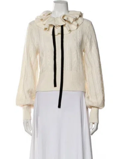 Pre-owned Zimmermann Wool Crew Neck Sweater In Neutral