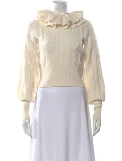Pre-owned Zimmermann Wool Crew Neck Sweater In Neutral