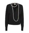Zimmermann Crush Necklace-detailed Merino Wool Sweater In Black